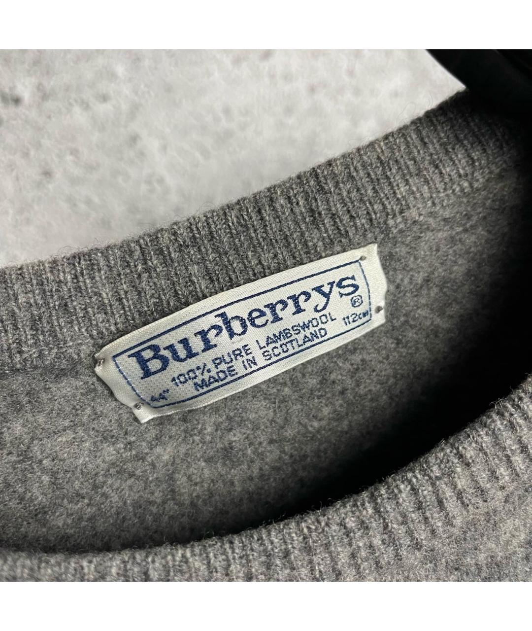 BURBERRY Серый шерстяной джемпер / свитер, фото 4