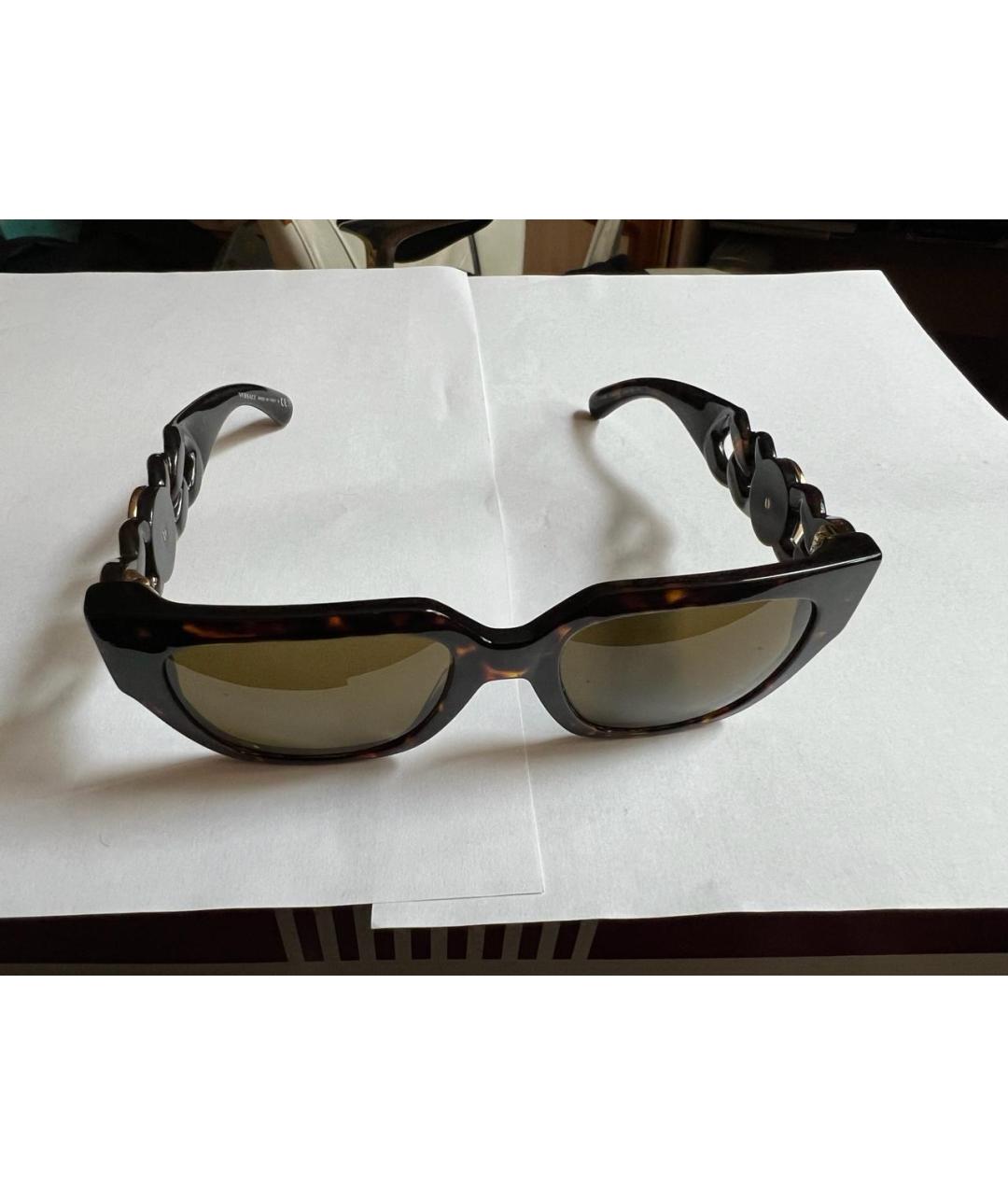 VERSACE Коричневые пластиковые солнцезащитные очки, фото 7