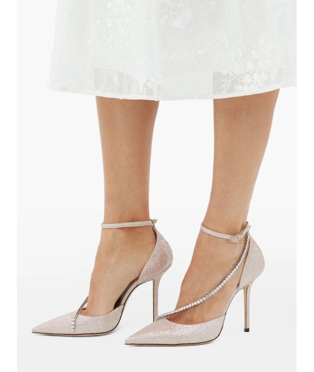 JIMMY CHOO Бежевые замшевые туфли, фото 5