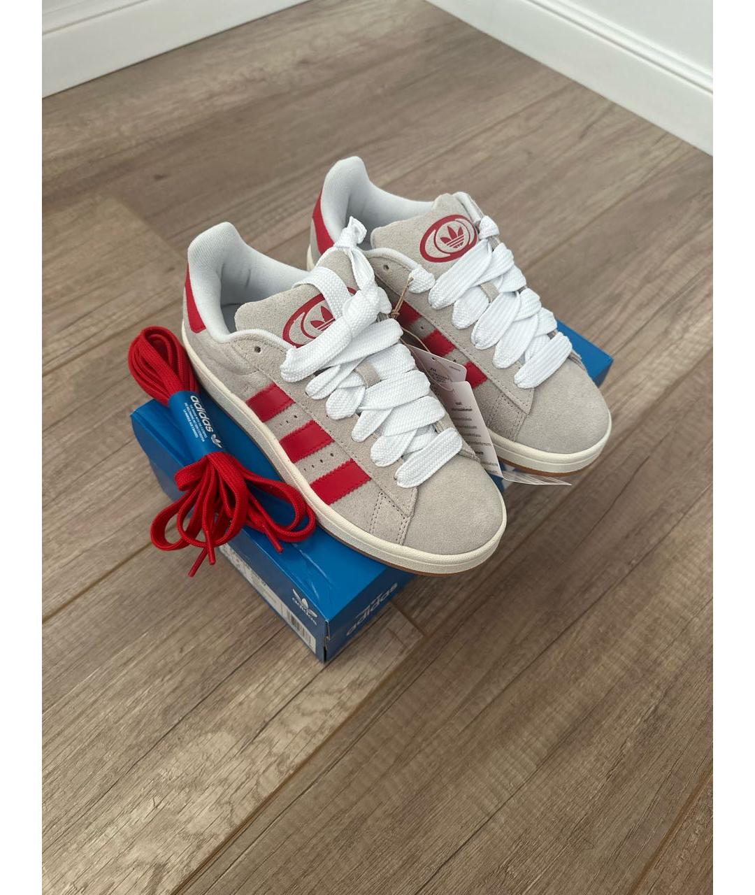 ADIDAS Бежевые замшевые кроссовки, фото 3