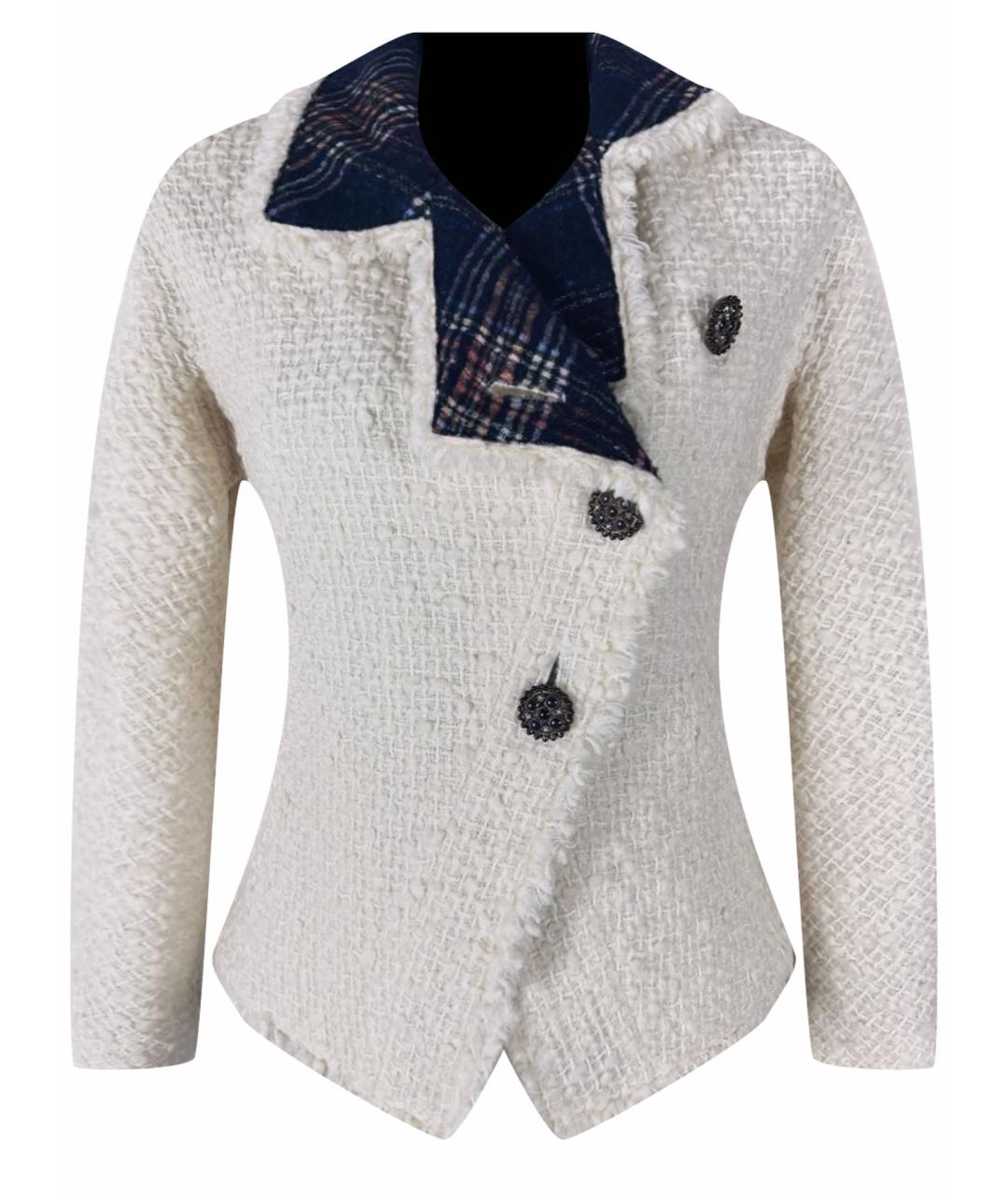 CHANEL PRE-OWNED Белый шерстяной жакет/пиджак, фото 1