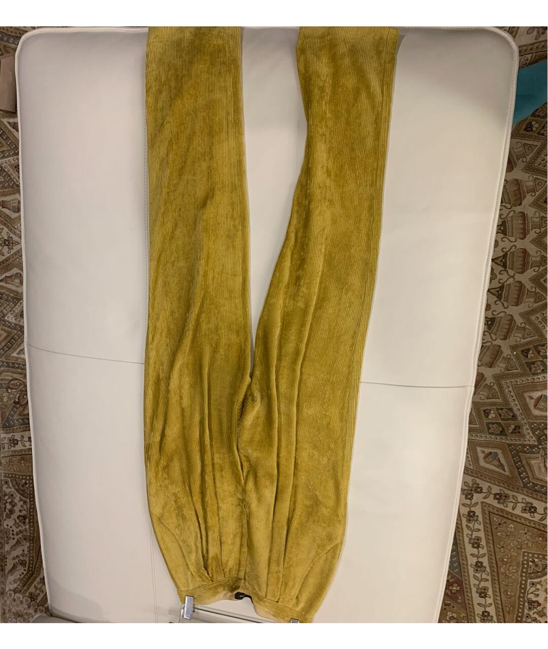 ISABEL MARANT Горчичные велюровые прямые брюки, фото 5