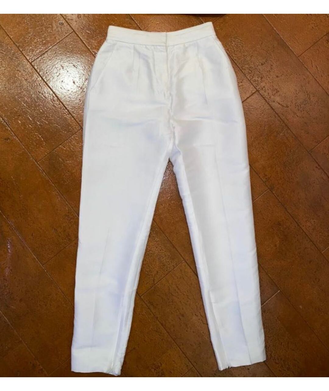 STELLA MCCARTNEY Белые хлопковые брюки узкие, фото 5