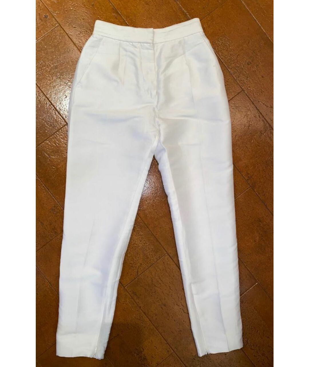 STELLA MCCARTNEY Белые хлопковые брюки узкие, фото 4