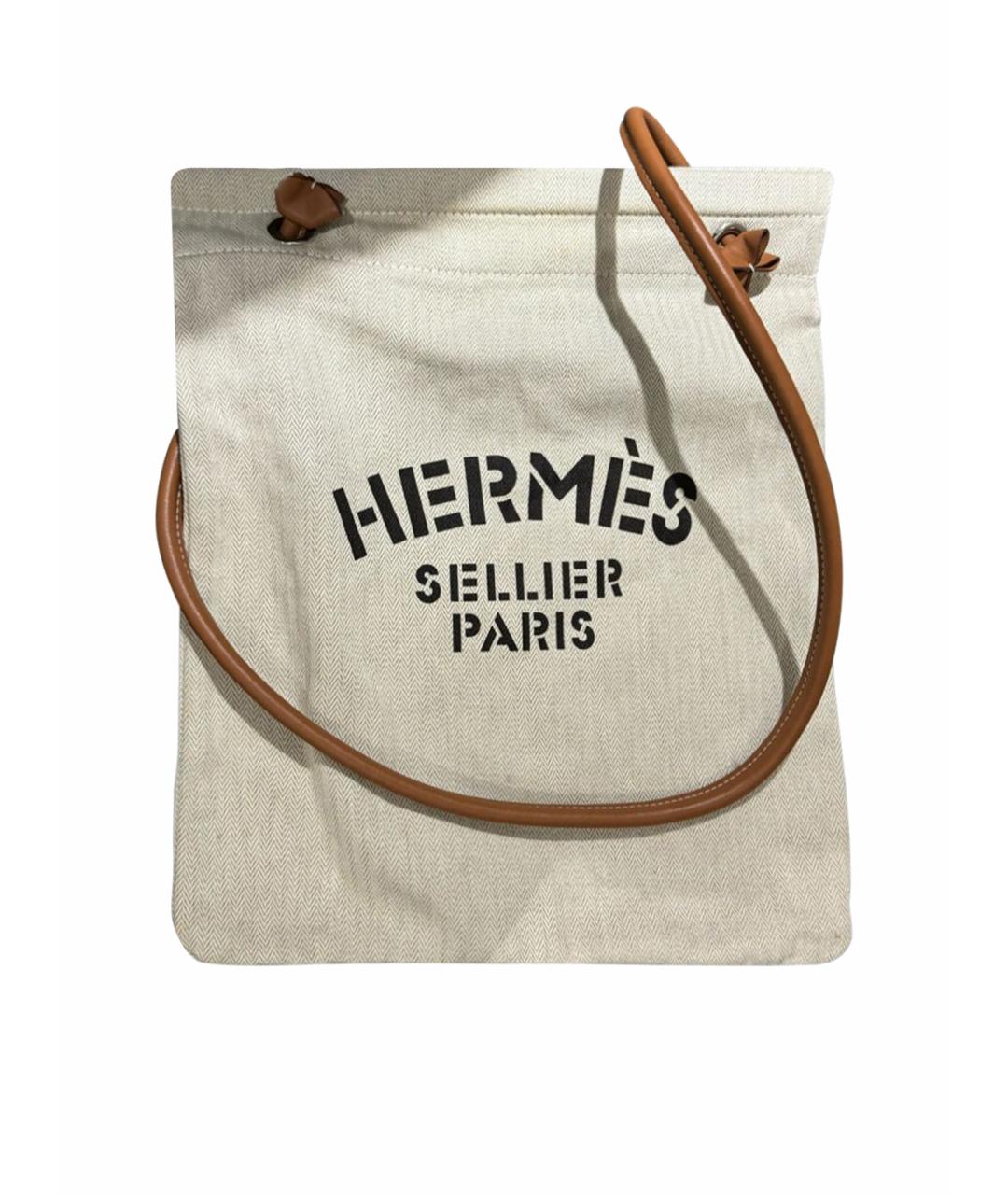 HERMES PRE-OWNED Бежевая тканевая пляжная сумка, фото 1