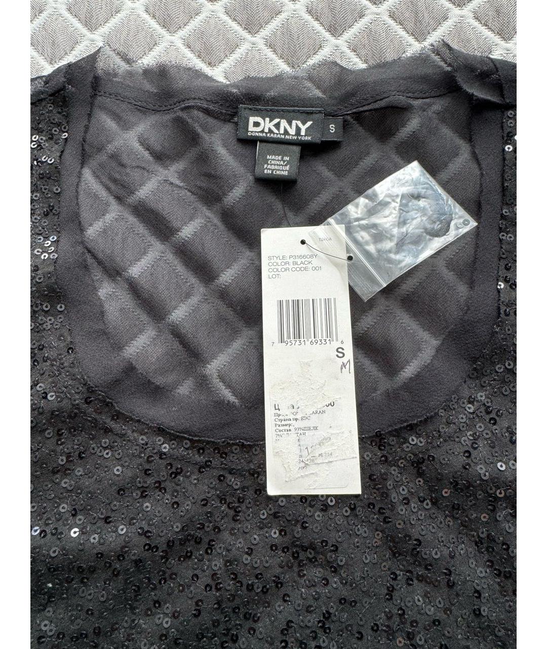 DKNY Черная шелковая блузы, фото 6