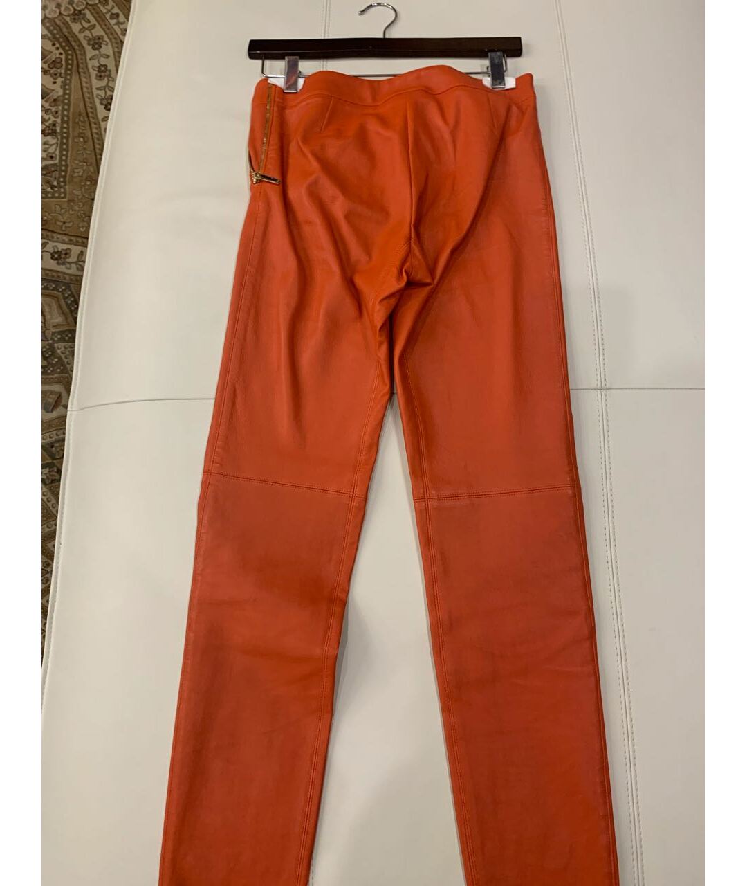 EMILIO PUCCI Оранжевое кожаные прямые брюки, фото 2