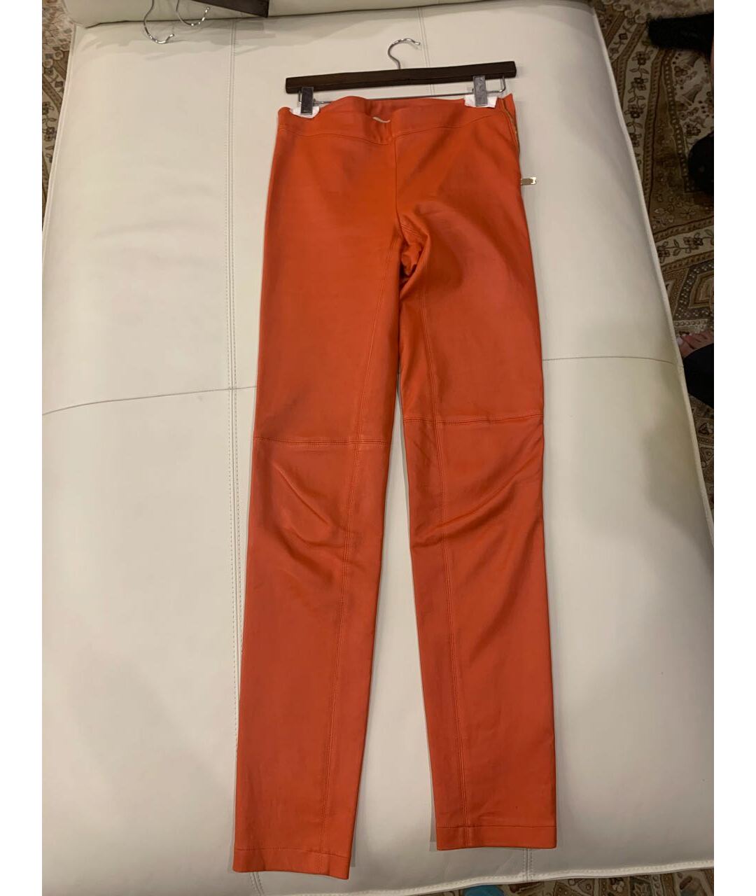 EMILIO PUCCI Оранжевое кожаные прямые брюки, фото 6