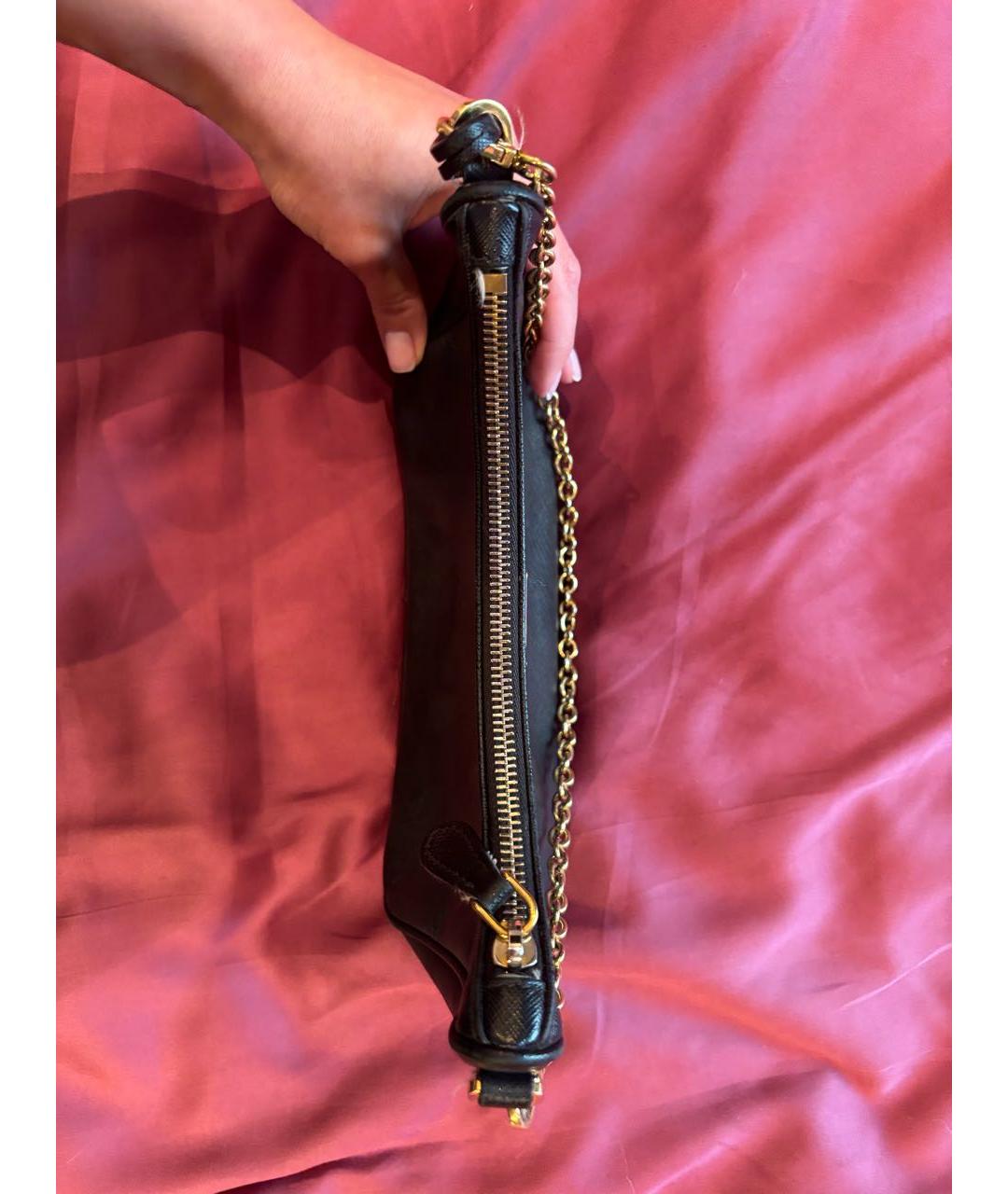 PRADA Черная кожаная сумка с короткими ручками, фото 2