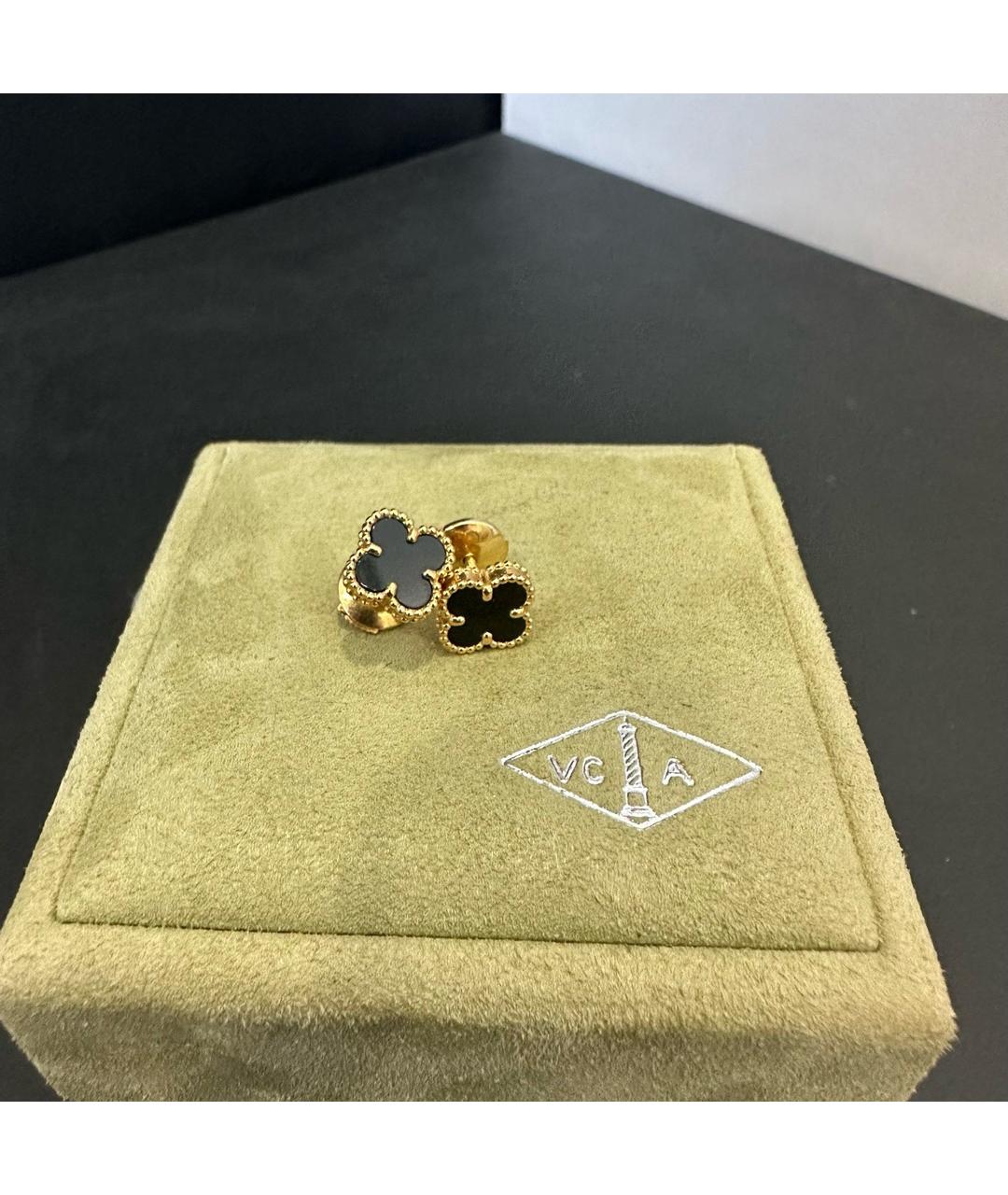 VAN CLEEF & ARPELS Черные серьги из желтого золота, фото 3