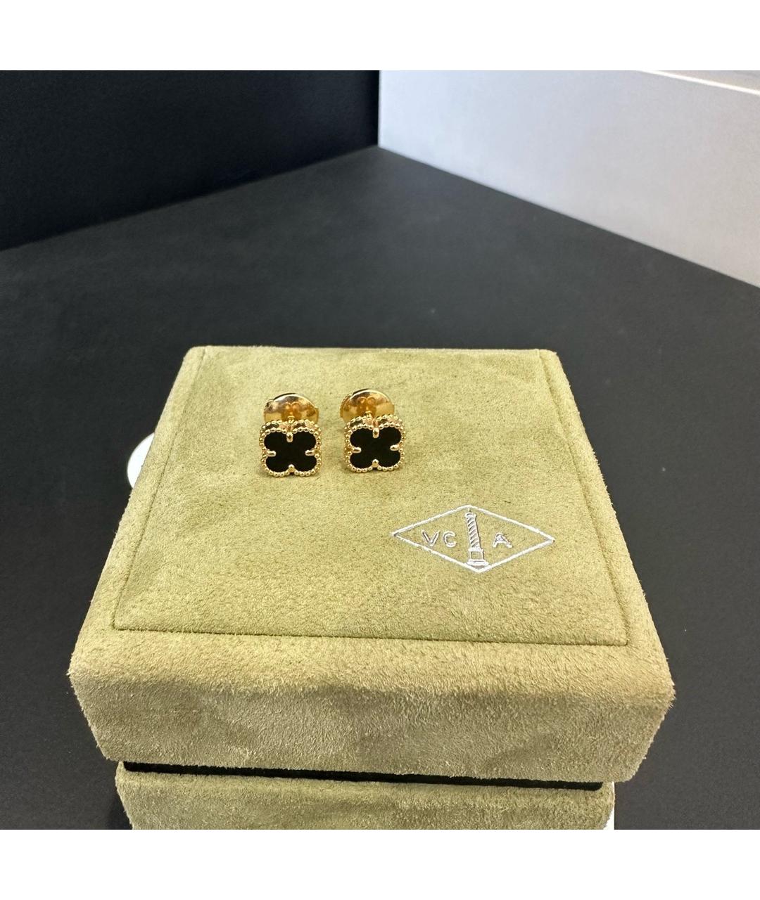 VAN CLEEF & ARPELS Черные серьги из желтого золота, фото 2