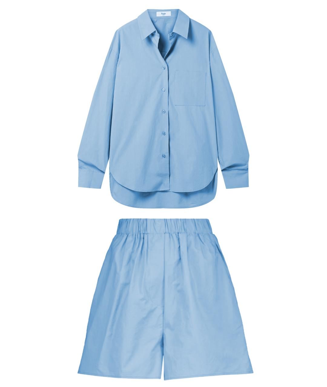 THE FRANKIE SHOP Голубой хлопковый костюм с юбками, фото 1