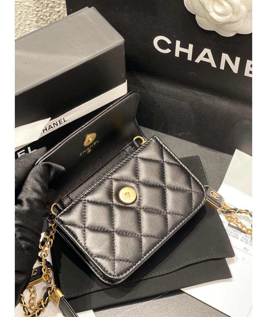 CHANEL PRE-OWNED Черная кожаная сумка через плечо, фото 6