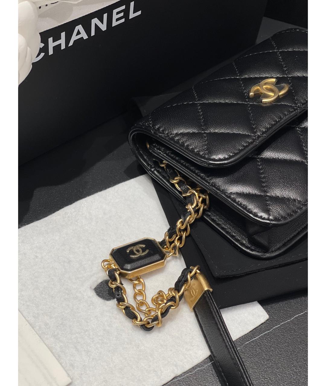 CHANEL PRE-OWNED Черная кожаная сумка через плечо, фото 8