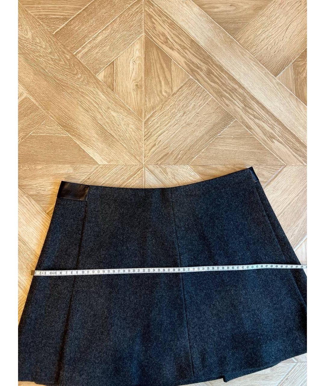 SAINT LAURENT Антрацитовая юбка мини, фото 6