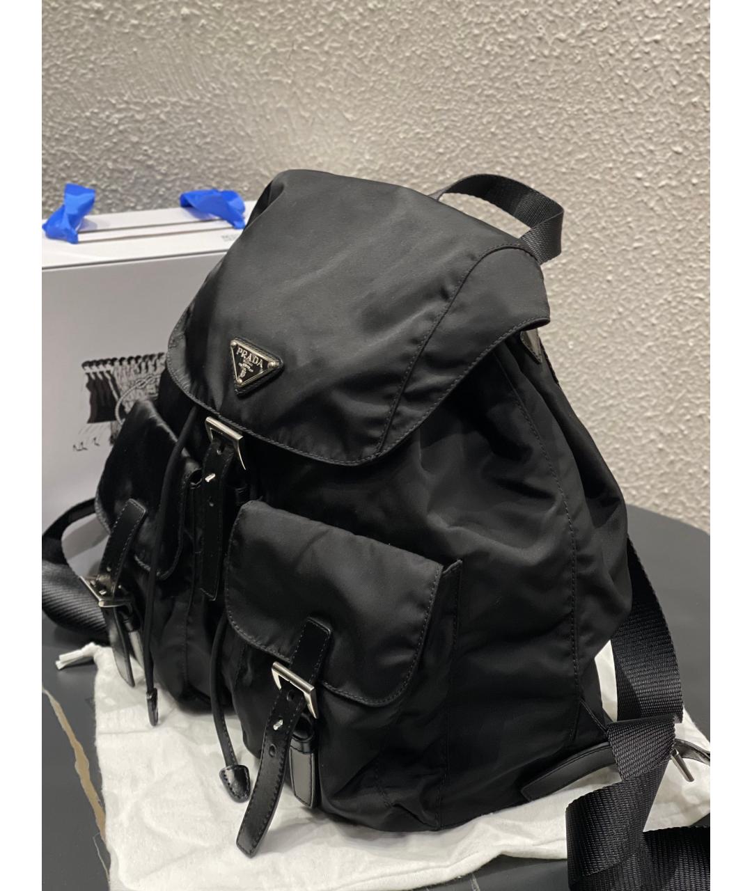 Prada black backpack on sale