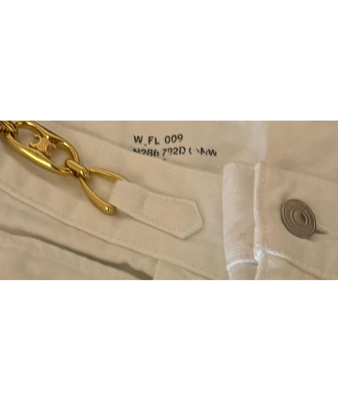 CELINE PRE-OWNED Белые хлопковые прямые джинсы, фото 9