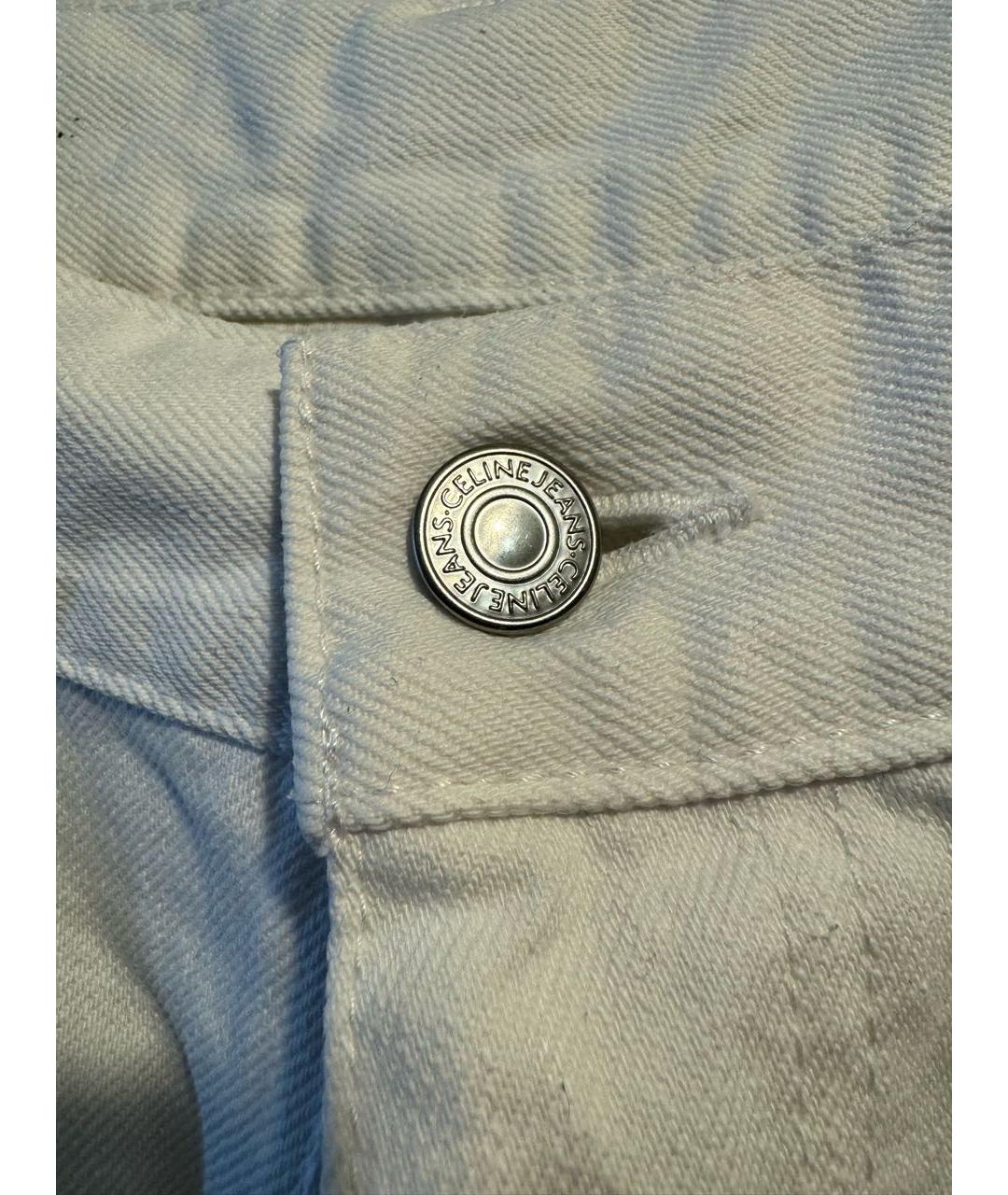 CELINE PRE-OWNED Белые хлопковые прямые джинсы, фото 8