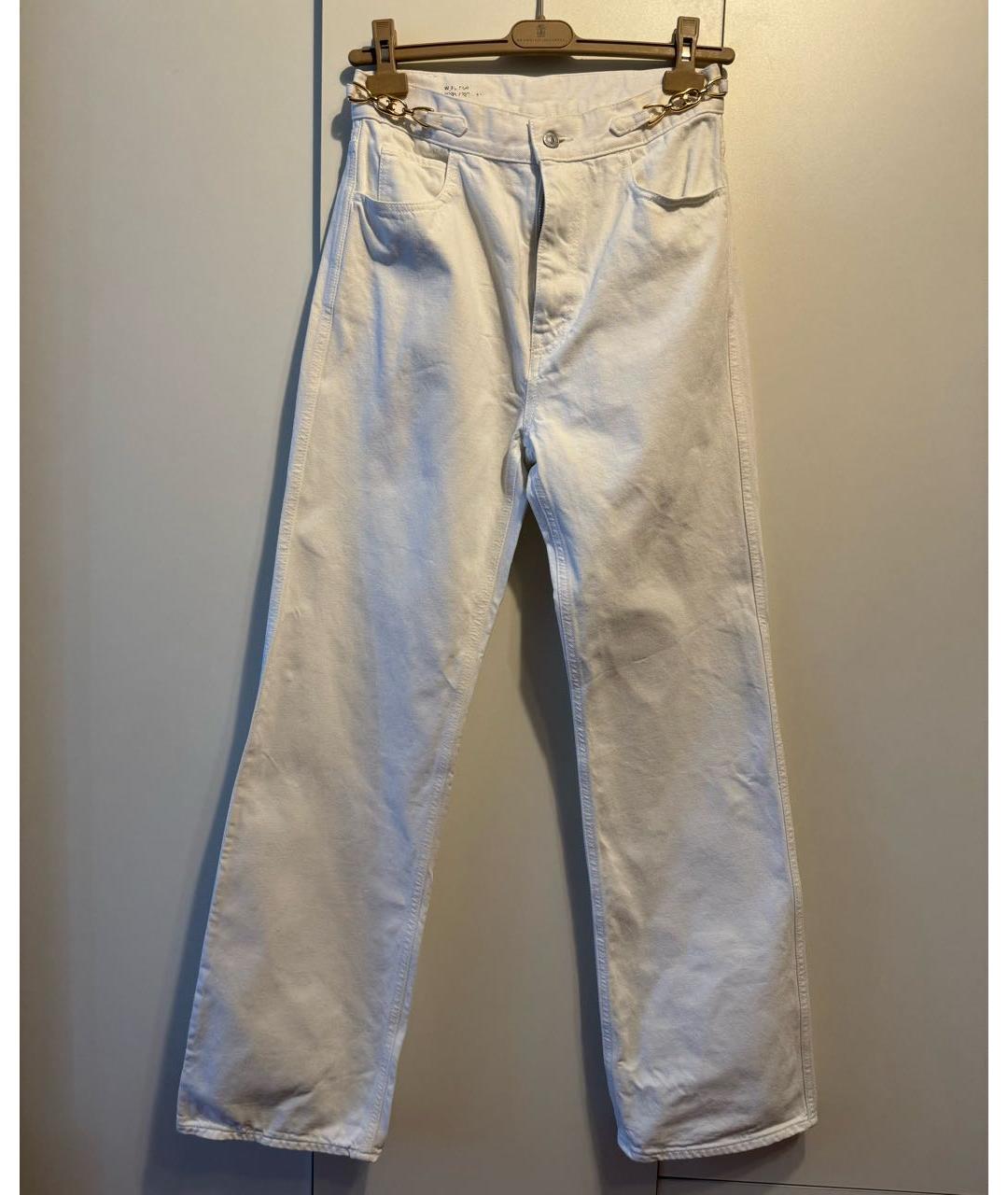 CELINE Белые хлопковые прямые джинсы, фото 2