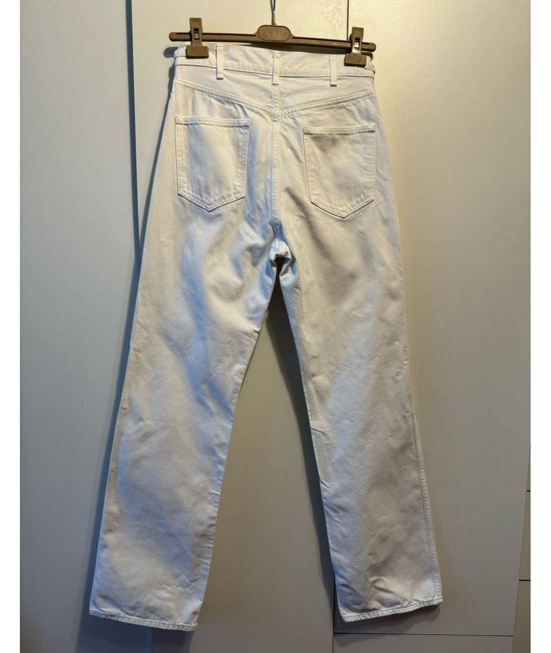 CELINE Белые хлопковые прямые джинсы, фото 3