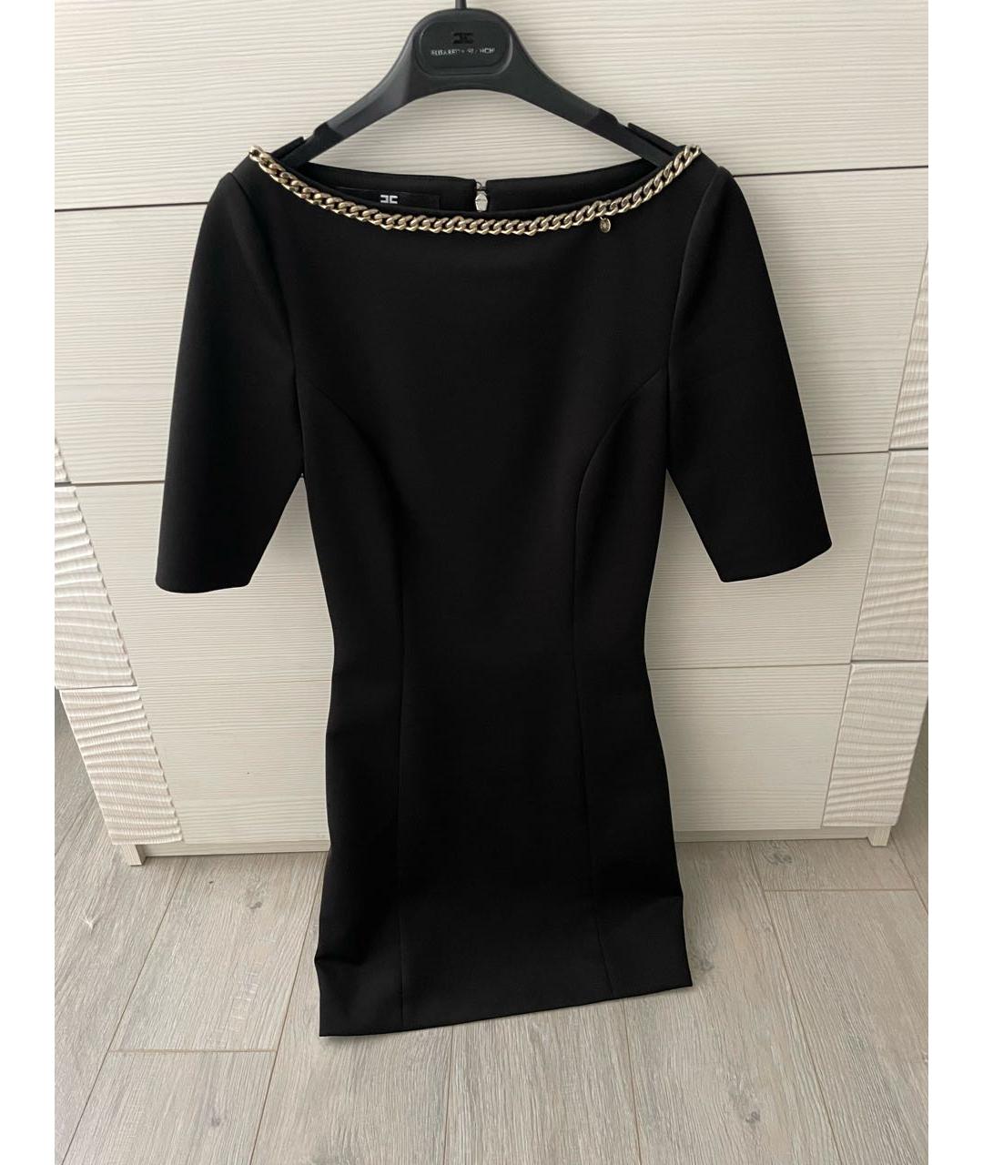 ELISABETTA FRANCHI Черное полиэстеровое повседневное платье, фото 6