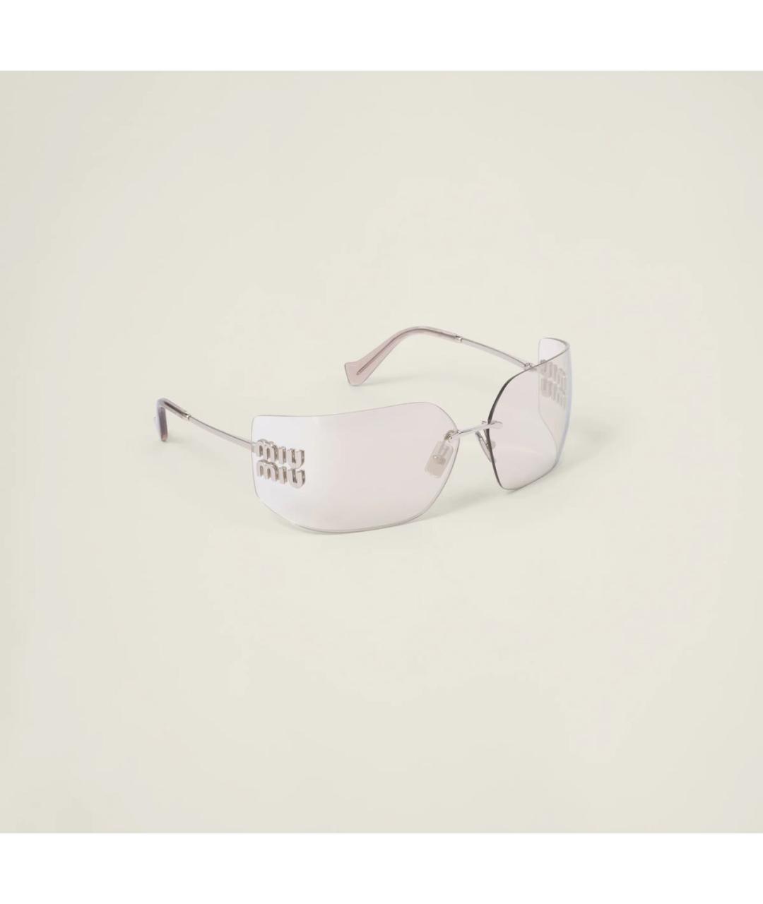 MIU MIU Серебряные металлические солнцезащитные очки, фото 9