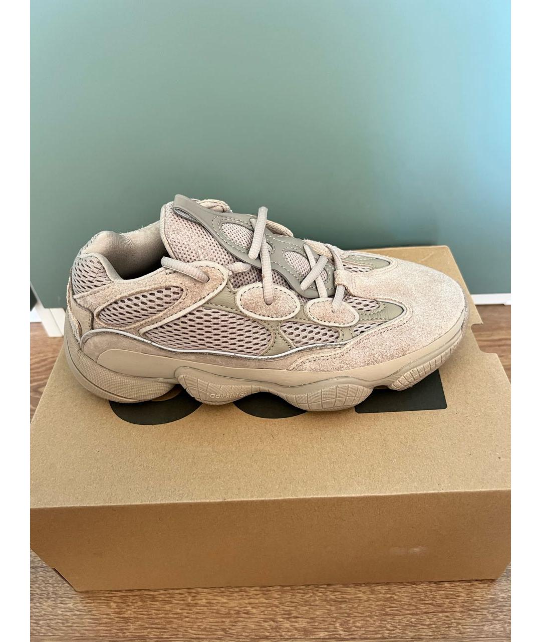 ADIDAS YEEZY Бежевые замшевые кроссовки, фото 8