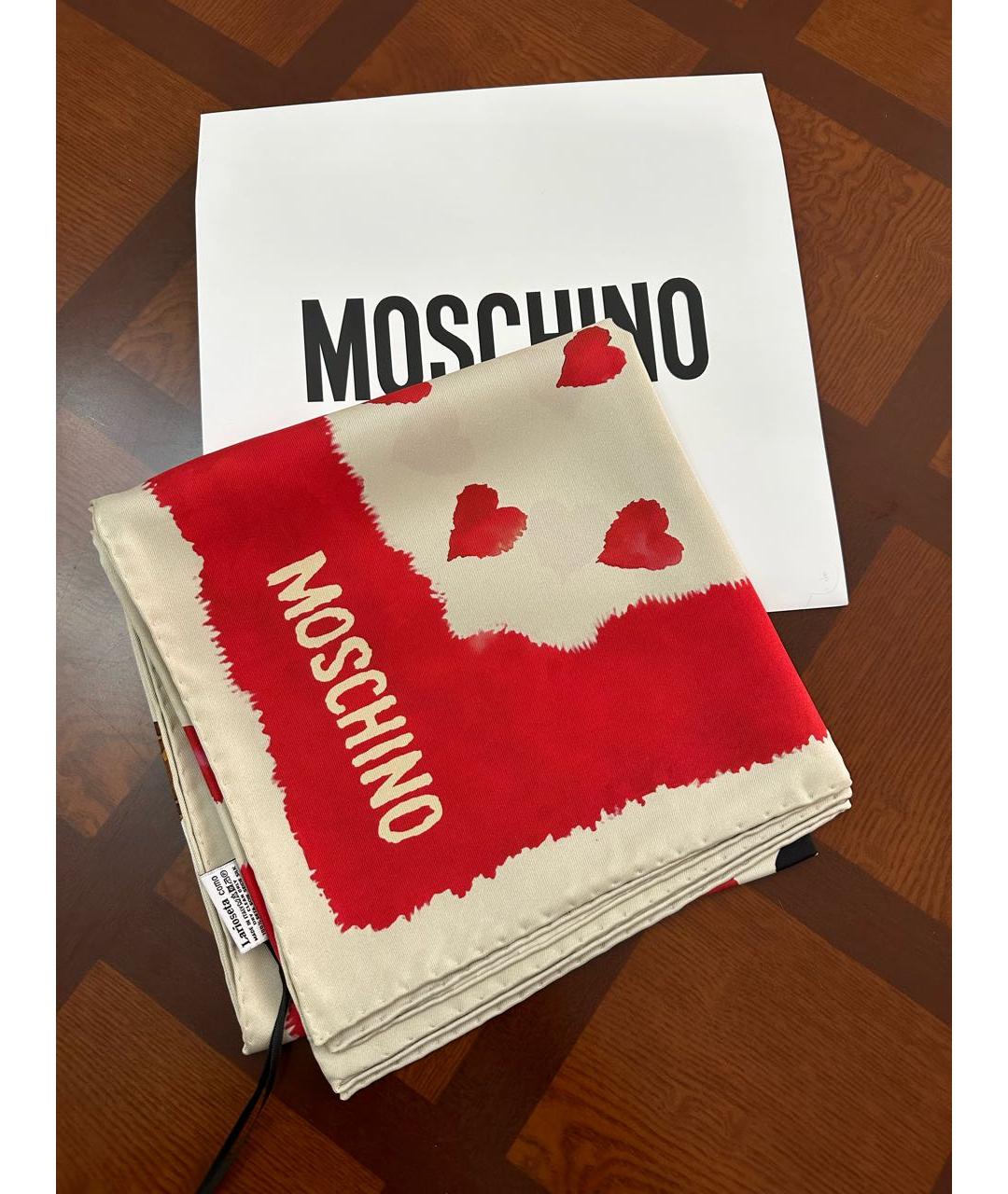 MOSCHINO Красный шелковый платок, фото 4