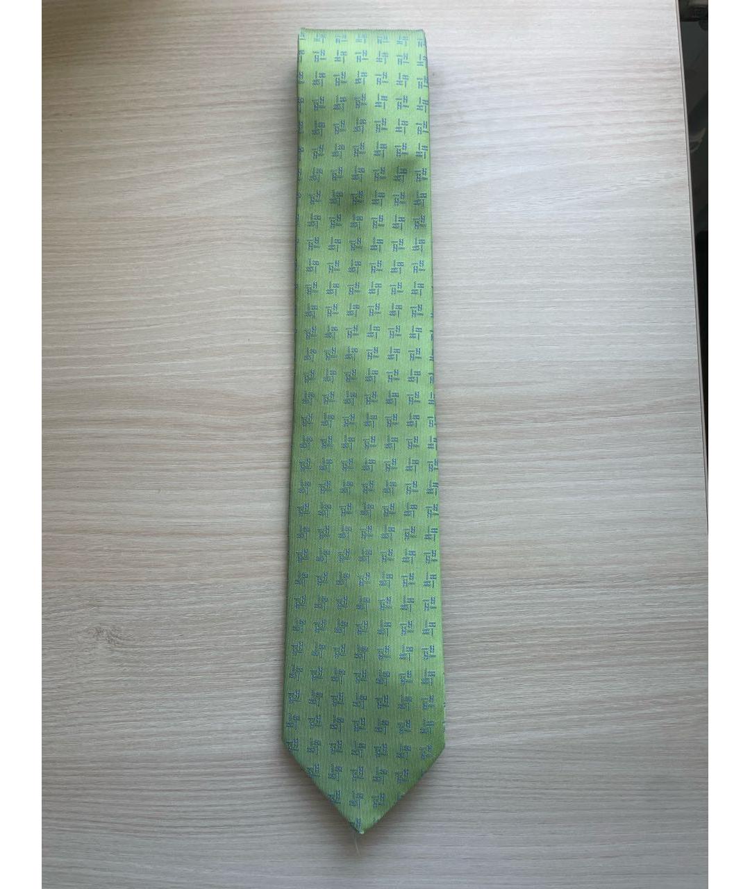 HERMES PRE-OWNED Салатовый шелковый галстук, фото 6
