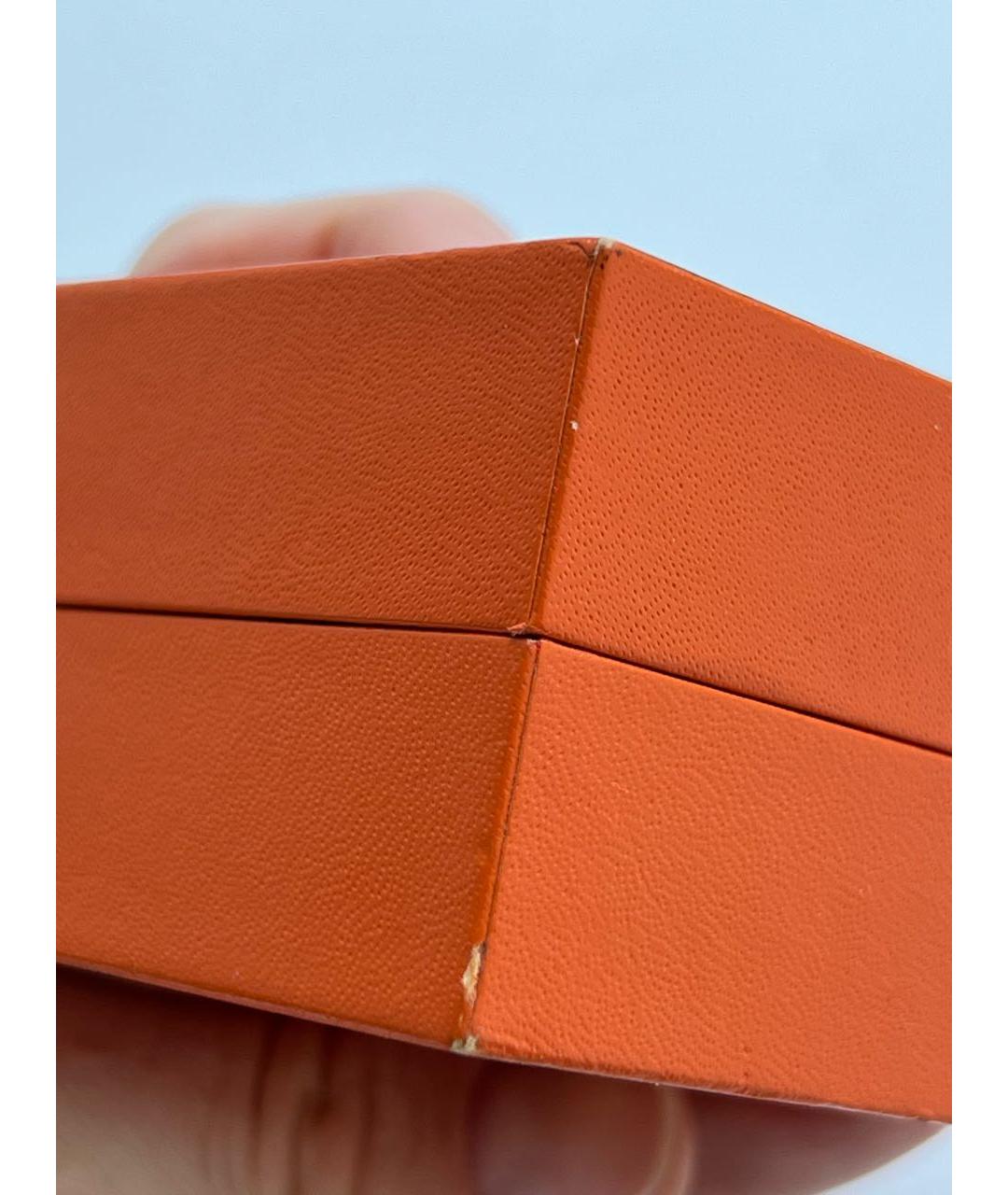 HERMES Оранжевый кожаный браслет, фото 7
