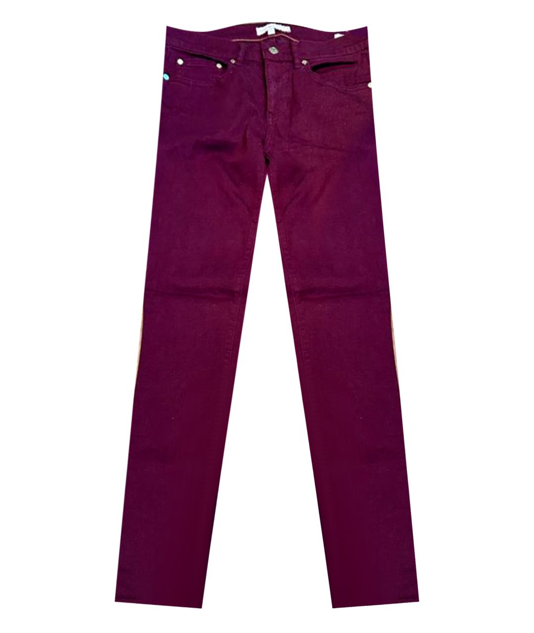 TORY BURCH Бордовые хлопковые джинсы слим, фото 1