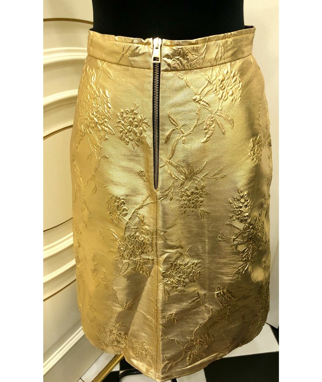 GIUSEPPE DI MORABITO Золотая юбка миди, фото 2