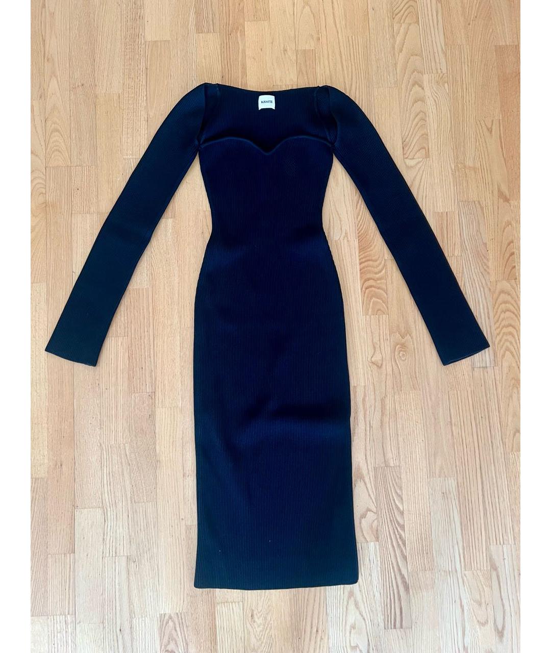 KHAITE Черное вискозное коктейльное платье, фото 5