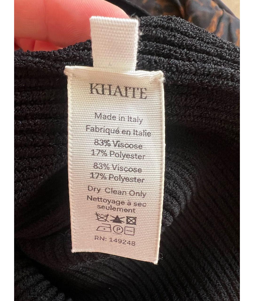 KHAITE Черное вискозное коктейльное платье, фото 4