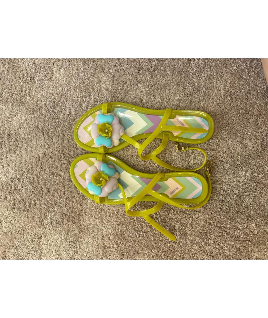 MISSONI Желтые резиновые сандалии, фото 2