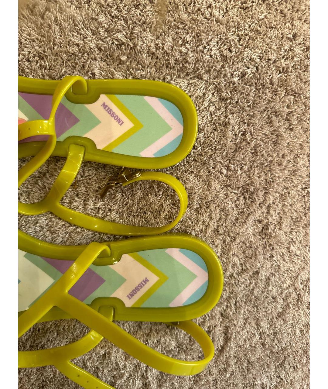 MISSONI Желтые резиновые сандалии, фото 5