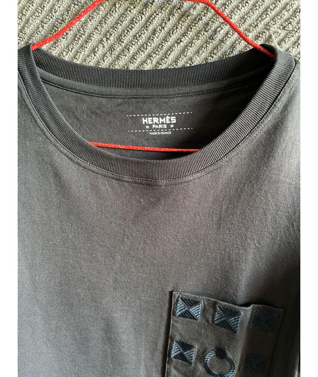 HERMES PRE-OWNED Черная вискозная футболка, фото 2