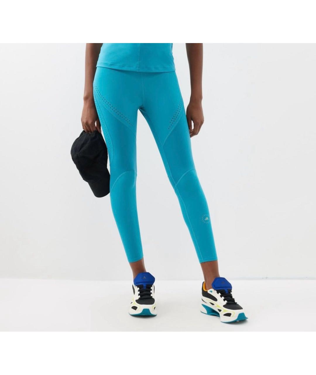 ADIDAS BY STELLA MCCARTNEY Бирюзовые полиэстеровые спортивные брюки и шорты, фото 7