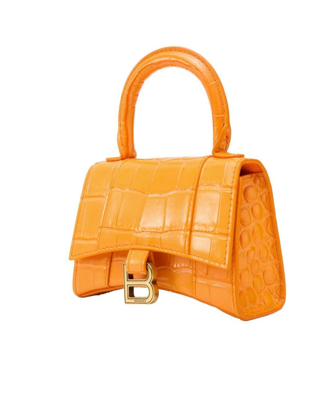 BALENCIAGA Оранжевая кожаная сумка с короткими ручками, фото 2
