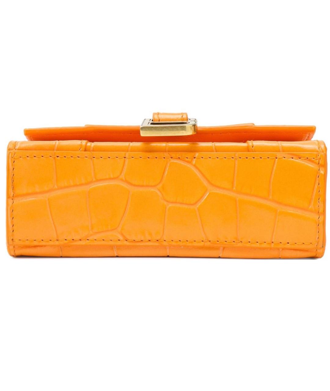 BALENCIAGA Оранжевая кожаная сумка с короткими ручками, фото 4