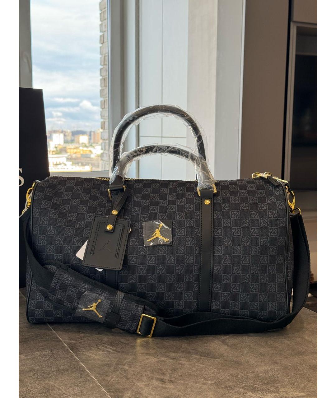 JORDAN Черная тканевая дорожная/спортивная сумка, фото 3