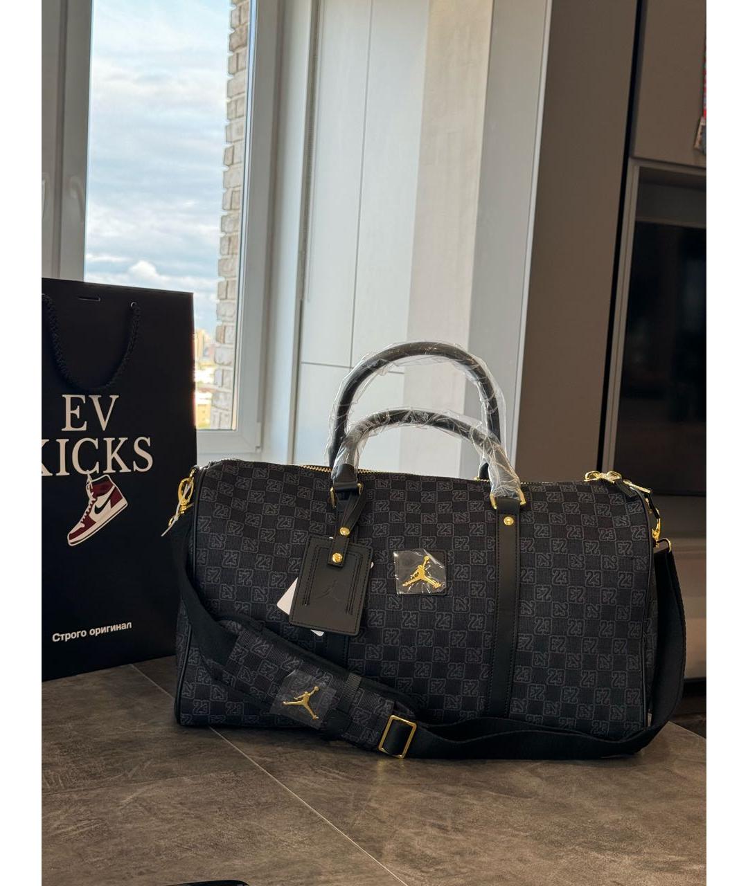 JORDAN Черная тканевая дорожная/спортивная сумка, фото 2