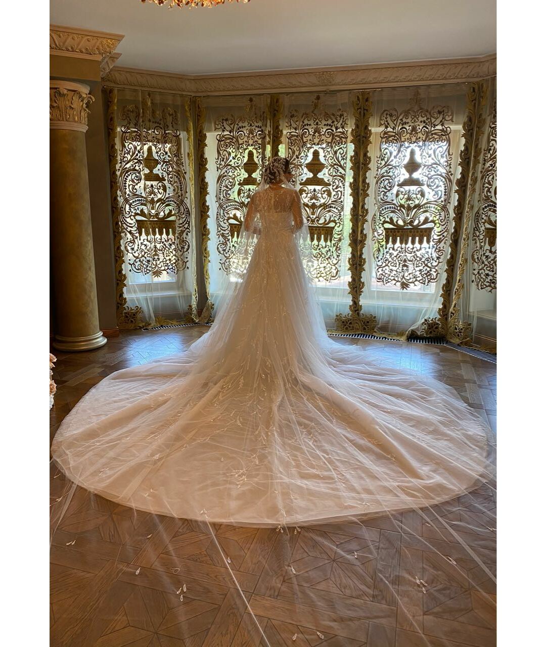 Georges Hobeika Белое сетчатое свадебное платье, фото 2
