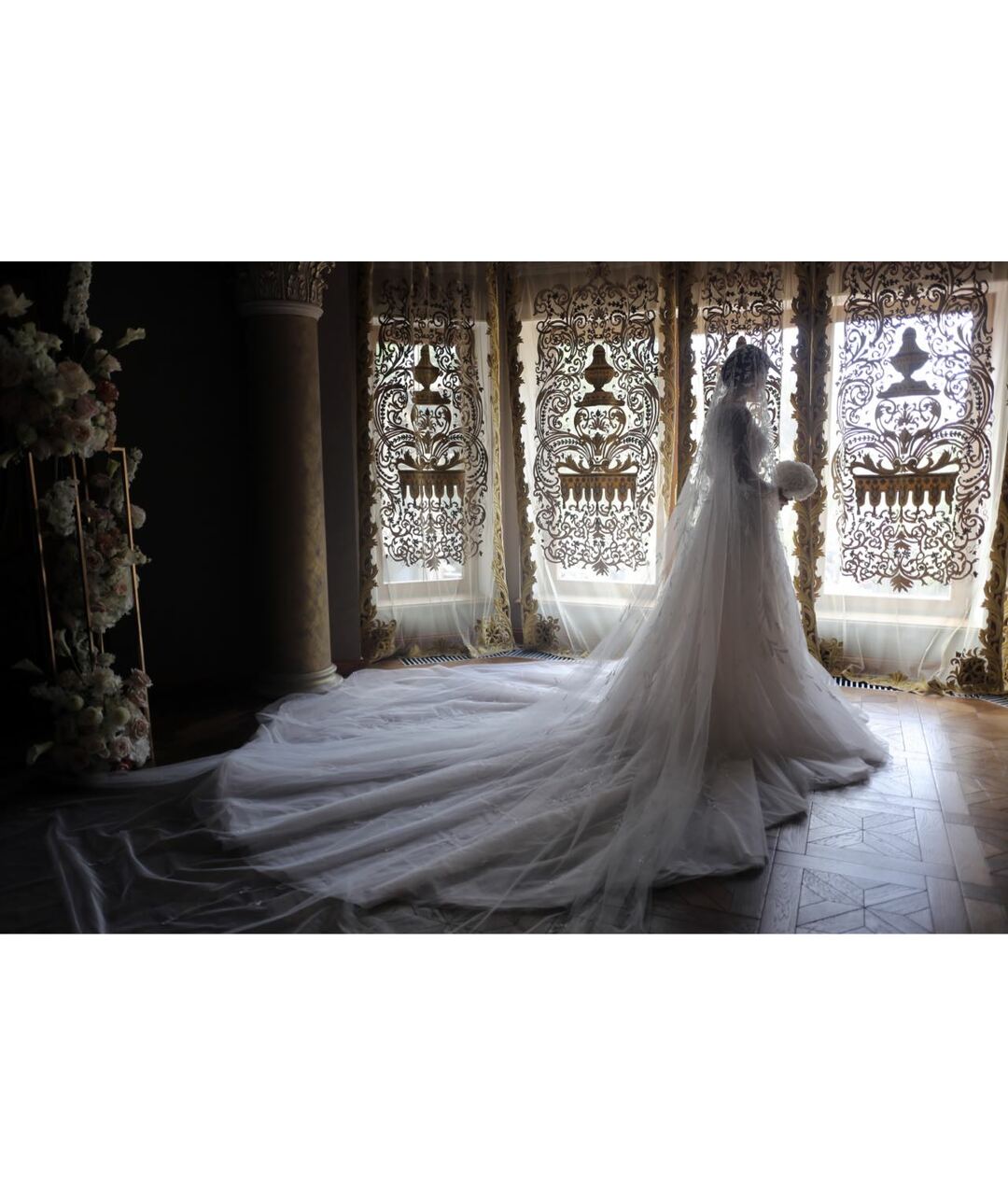 Georges Hobeika Белое сетчатое свадебное платье, фото 3