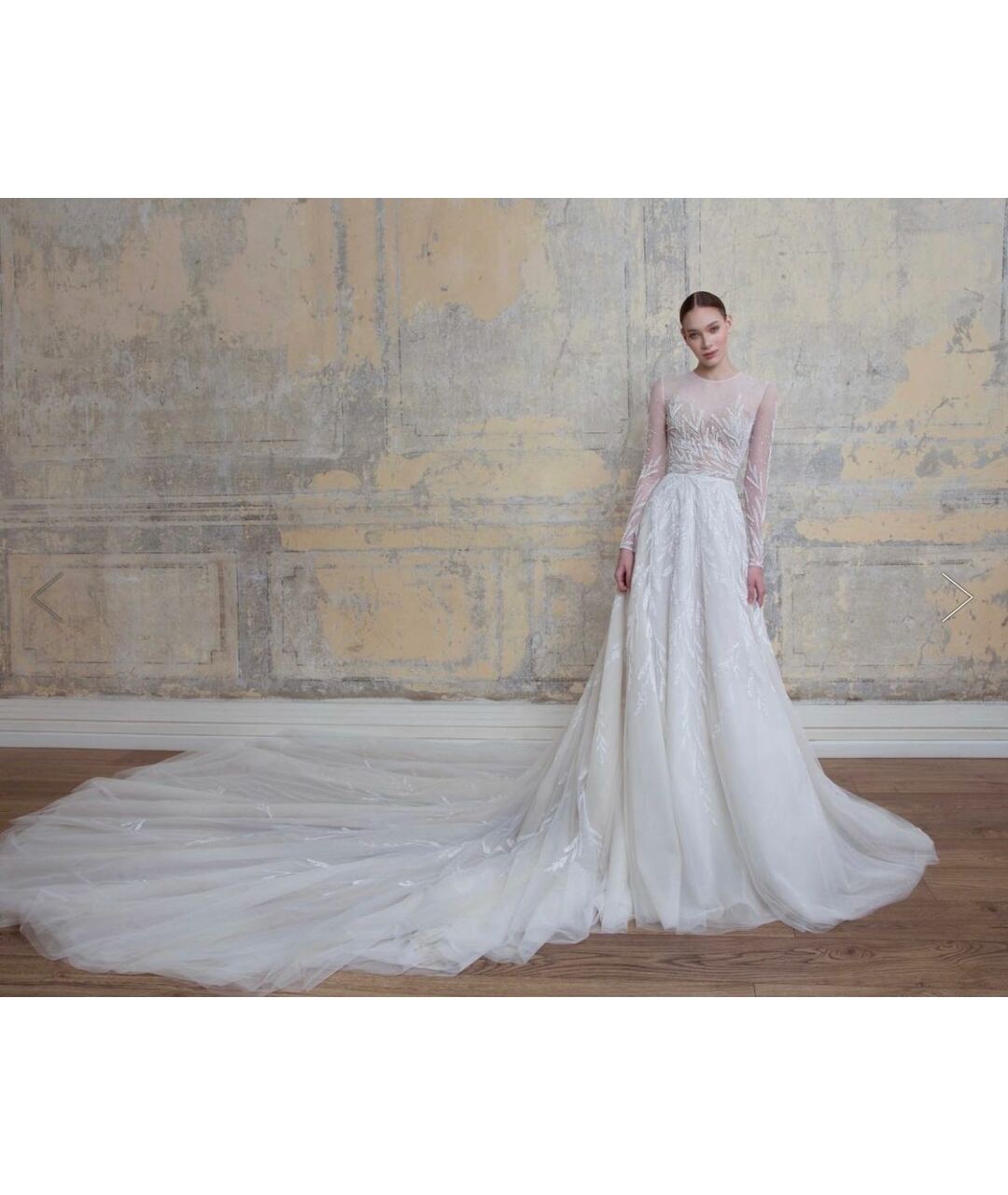 Georges Hobeika Белое сетчатое свадебное платье, фото 6