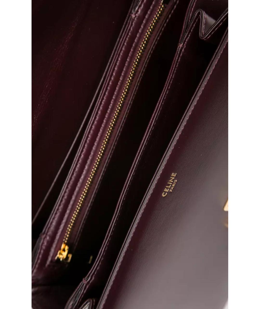 CELINE PRE-OWNED Бордовая кожаная сумка через плечо, фото 7