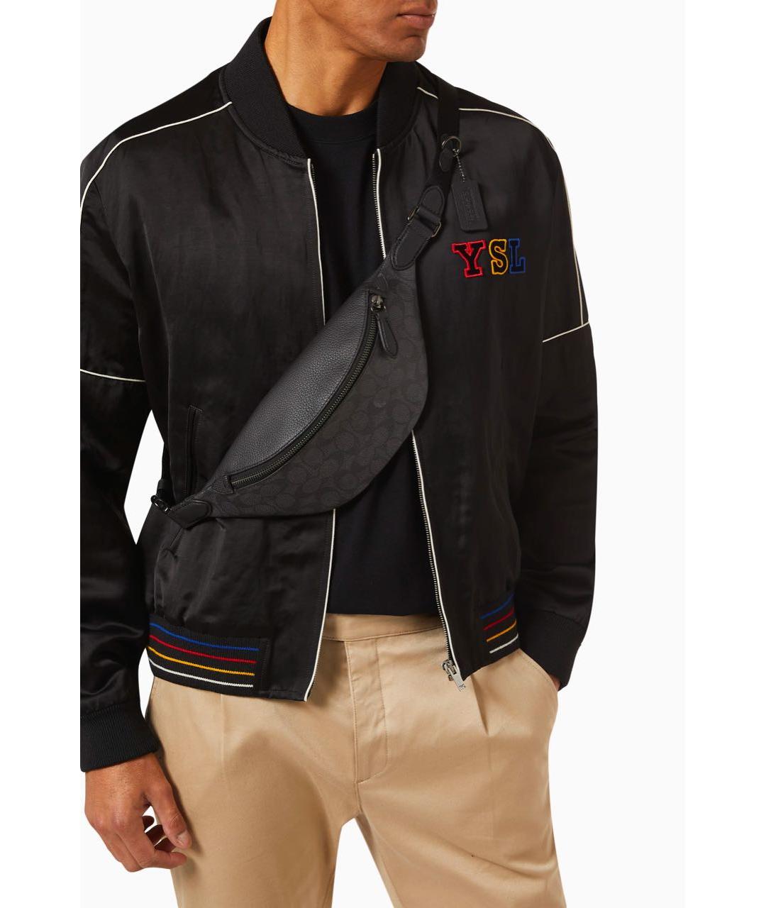 COACH Антрацитовая поясная сумка, фото 5