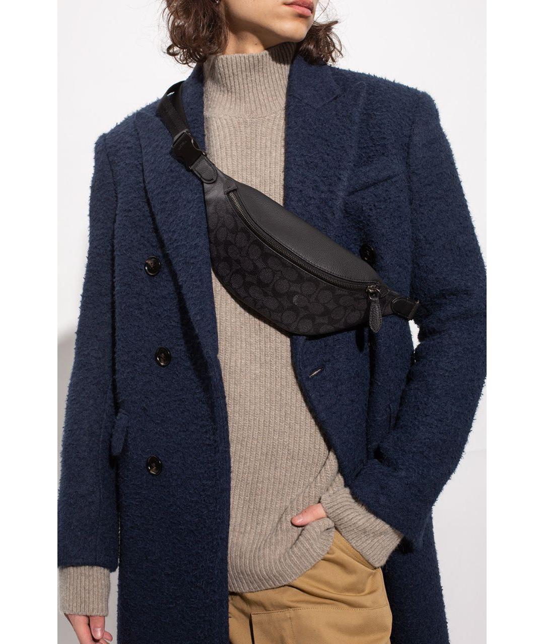 COACH Антрацитовая поясная сумка, фото 7