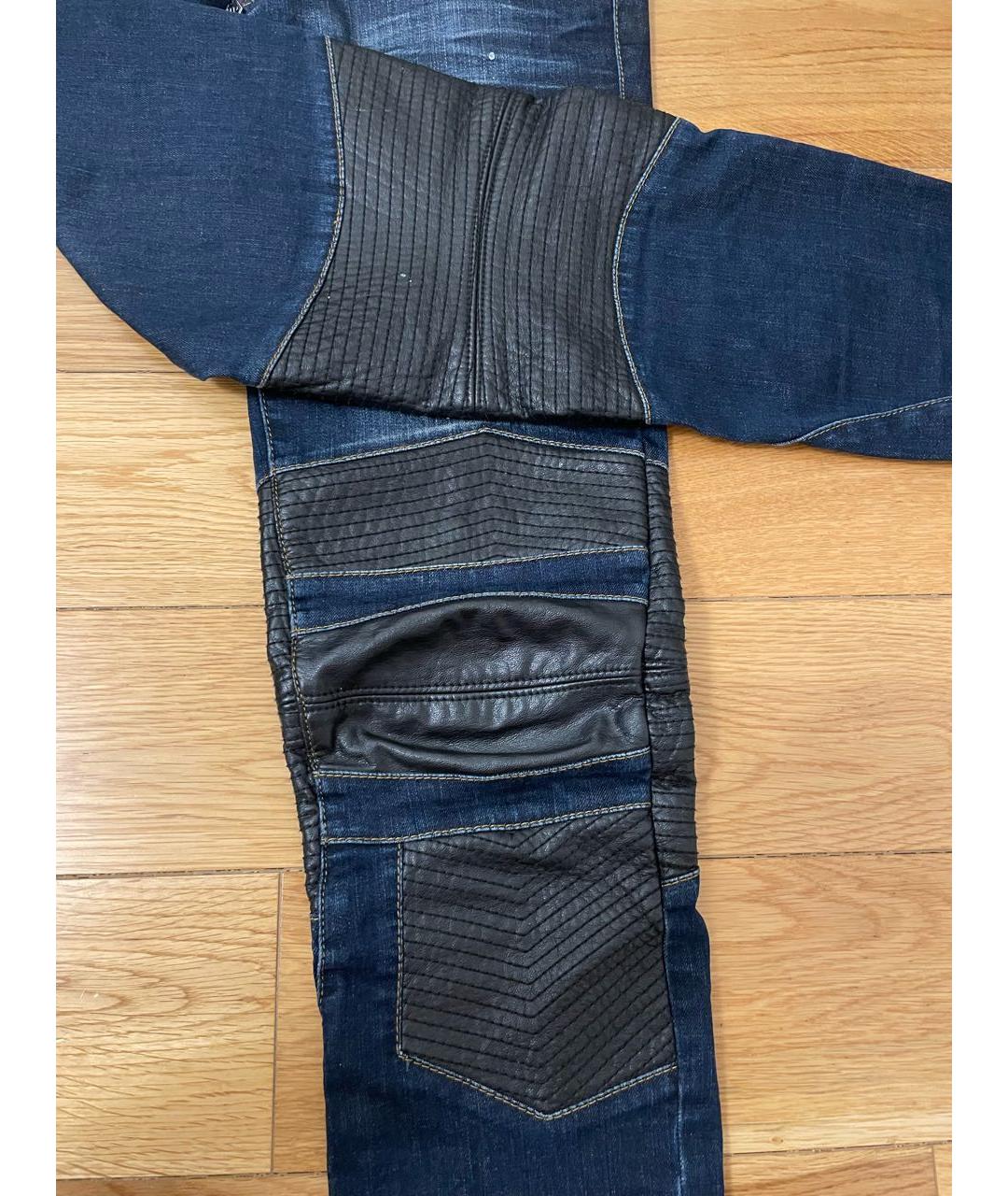 PHILIPP PLEIN Темно-синие хлопковые джинсы слим, фото 7