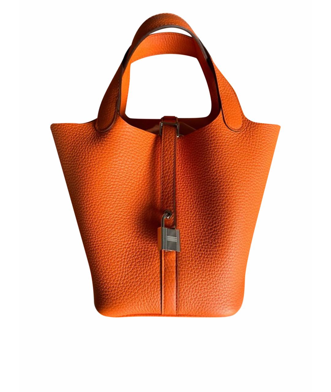 HERMES PRE-OWNED Оранжевая кожаная сумка через плечо, фото 1